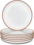 Mora Ceramic Plates Set, 7.8 in - Set of 6 - The Dessert, Salad, Appetizer, Small Dinner etc Plate. Microwave, Oven, and Dishwasher Safe, Scratch Resistant. Kitchen Porcelain Dish - Vanilla White