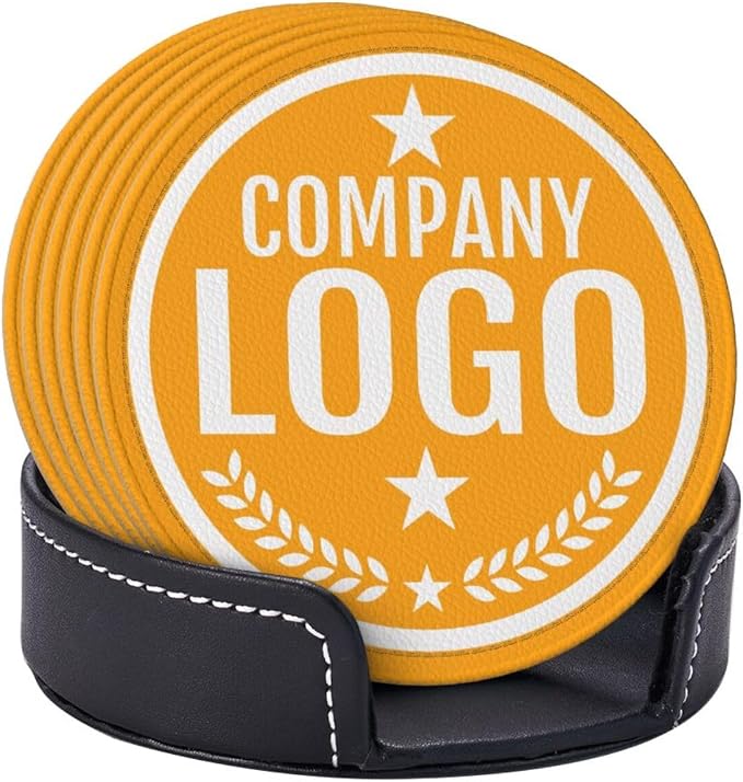 Custom Leather Coasters with Logo - Image 6