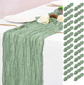 25 Pack Sage Green Table Runner 17 x 108inch Cheesecloth Table Runner Boho by Lumaycens