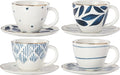 Lenox Porcelain Blue Bay 4-Piece Espresso Cup & Saucer Set, 2.45 LB | by Lenox