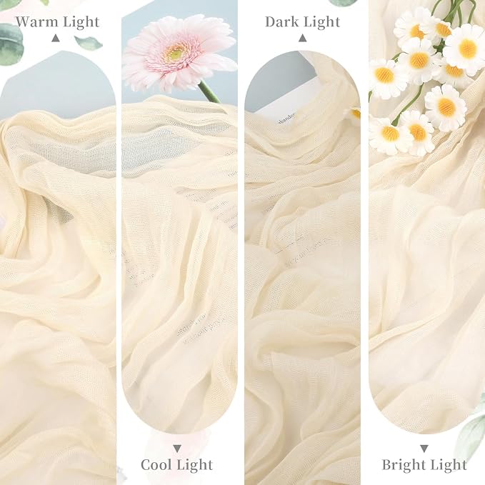 10 Pack Beige Cream Cheesecloth Table Runner 35x120 Inches, Summer Farmhouse - Image 7