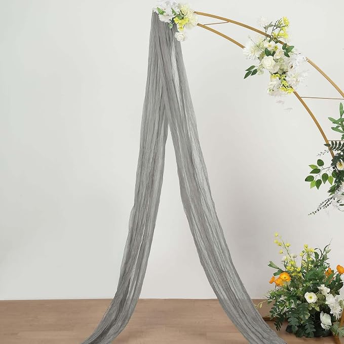 Efavormart 20ft Gray Gauze Cheesecloth Wedding Arch Drapery Fabric, Extra Long - Image 2