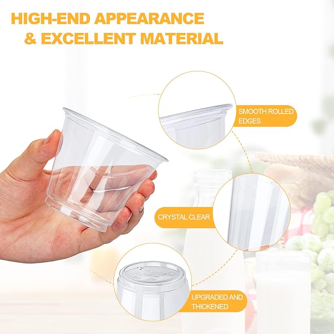 TashiBox 9 oz Disposable Plastic Cups, Crystal Clear - Image 4