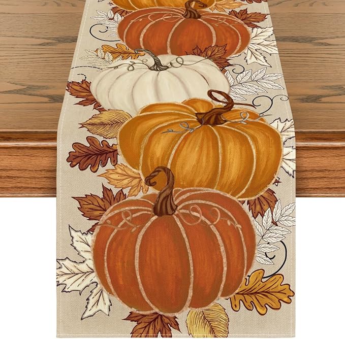 Artoid Mode 210 GSM Fall Table Runner 13x60 Inch Home Party Decor | Orange by ArtoidMode