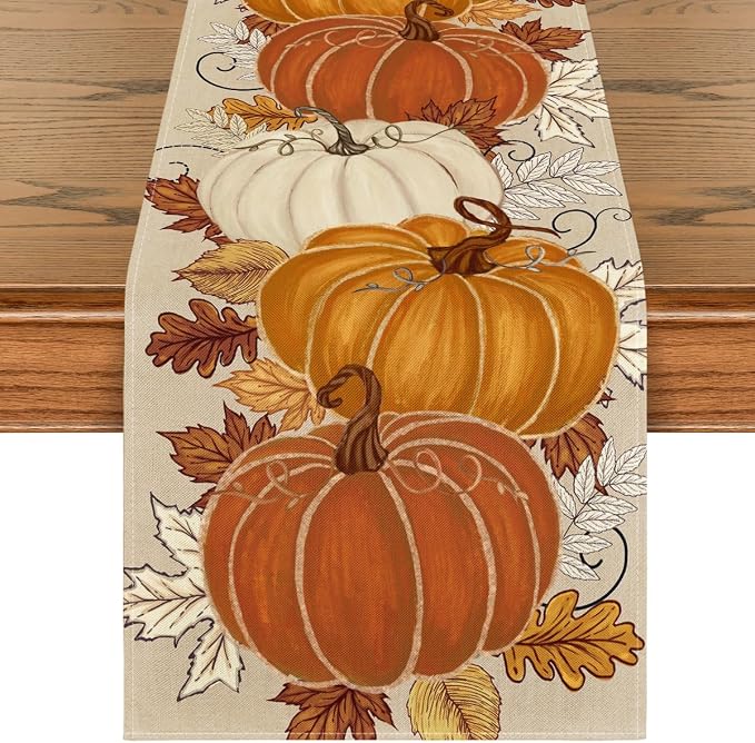 Artoid Mode 210 GSM Fall Table Runner 13x108 Inch Home Party Decor | Orange by ArtoidMode
