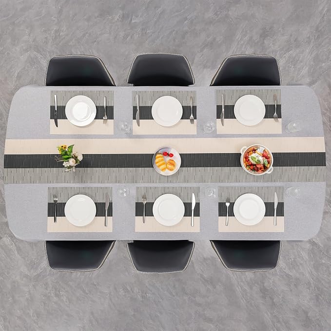 Table Runner 71 Inches Long, Vinyl Woven Farmhouse Table Runners | Washable - Image 8