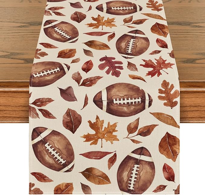 Artoid Mode 210 GSM Fall Table Runner 13x108 Inch Home Party Decor | Rugby by ArtoidMode
