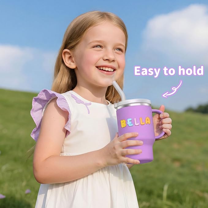 Bella's Friends Handy Mini Tumbler – Adorable 9 oz Sippy Cup for Toddlers 1-3 years old, Flexible Straw, Stainless Interior & Silicone Body, Leak‑Proof, Dishwasher Safe, Ideal for Travel or At Home