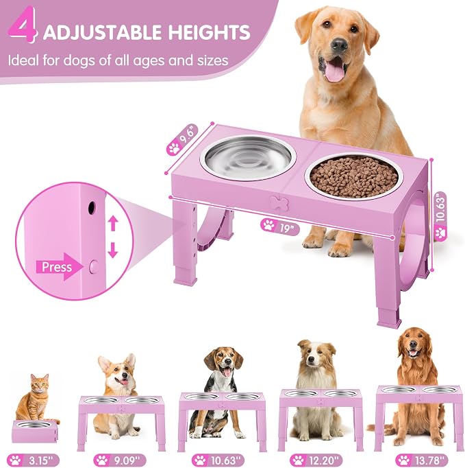 XIAZ Elevated Dog Bowls Large Breed Raised Dogs Bowl Stand Large/Medium Sized - Image 2
