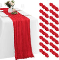 16 Pack Red Cheesecloth Table Runners 20x120 Inch Gauze Table Runner 10FT by Yorcari
