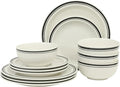Gibson Home Hometown Diner 12-Piece Porcelain Dinnerware Set, Round Plates and by GibsonHomewares
