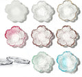 Glass Jewelry Dish, 8pcs Jewelry Tray Ring Dish, Flower Jewelry Dish for Necklace Bracelet Earring Holder, Home Decoration, Gifts for Girlfriend Daughter Mother,Mother's Day Gift (8PCS-Flower)