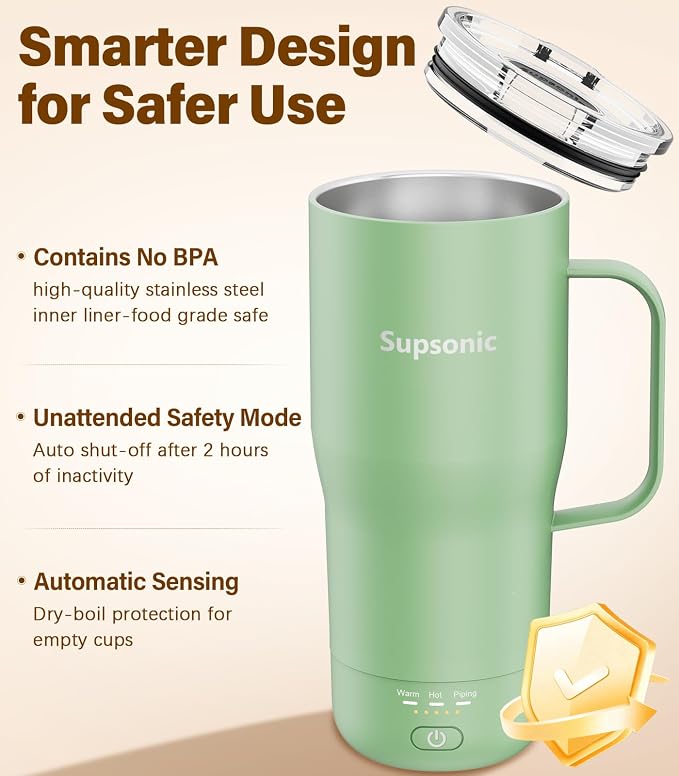 Supsonic Heated Coffee Mug, 20oz Electric Temperature Control Cup | Keeps - Image 6