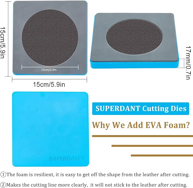 SUPERDANT Round Leather Cutting Dies Drink Coasters Die Cutter Machine DIY - Image 2