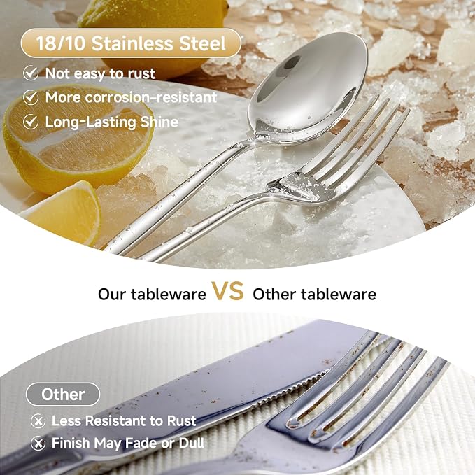 12-Piece Teaspoon Set, 18/10 Stainless Steel Dessert Spoons | Mirror Polished - Image 5
