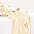 12 Packs Beige Cheesecloth Table Runner, Boho Gauze Cream Cheese Cloth Table by BlueTopCoLtd