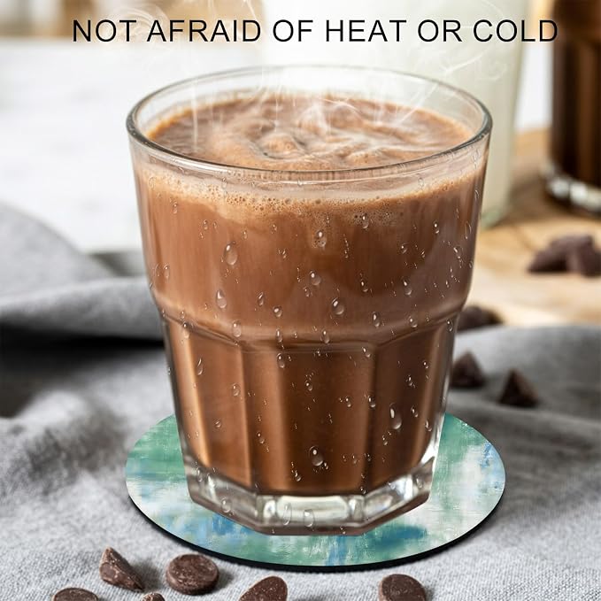 Blue Green Coasters Set of 4, Absorbent Coasters - Image 3