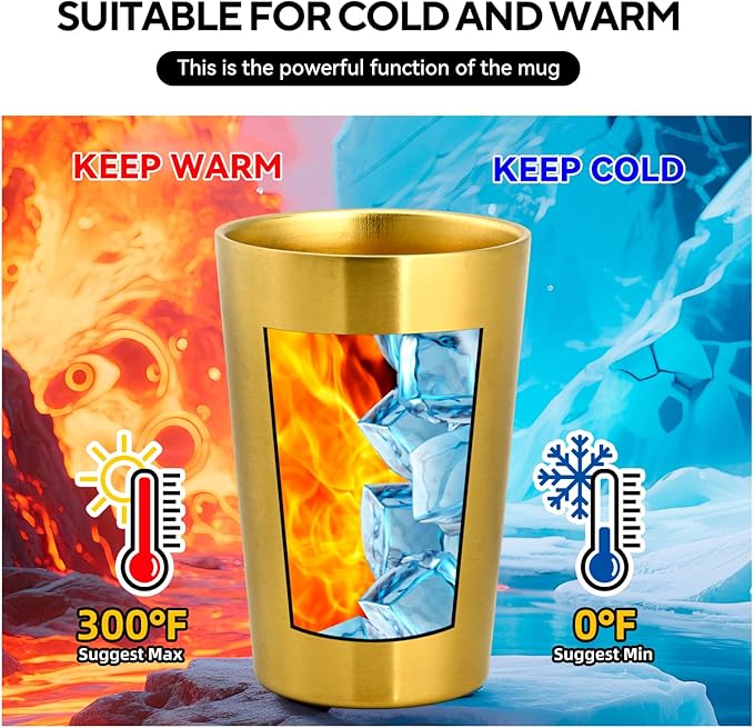 5 Pcs 12 oz Small Metal Cup, Double Wall Vacuum Stainless Steel Insulated Cup, Reusable Camping Cups Unbreakable Indoor Outdoor for Party, Home, Office, BBQ, Gold