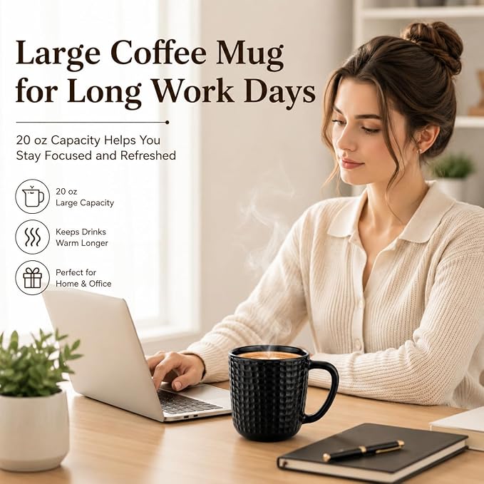 20 oz Ceramic Coffee Cup with Handle, Office and Home, Coffee Cup - Image 8