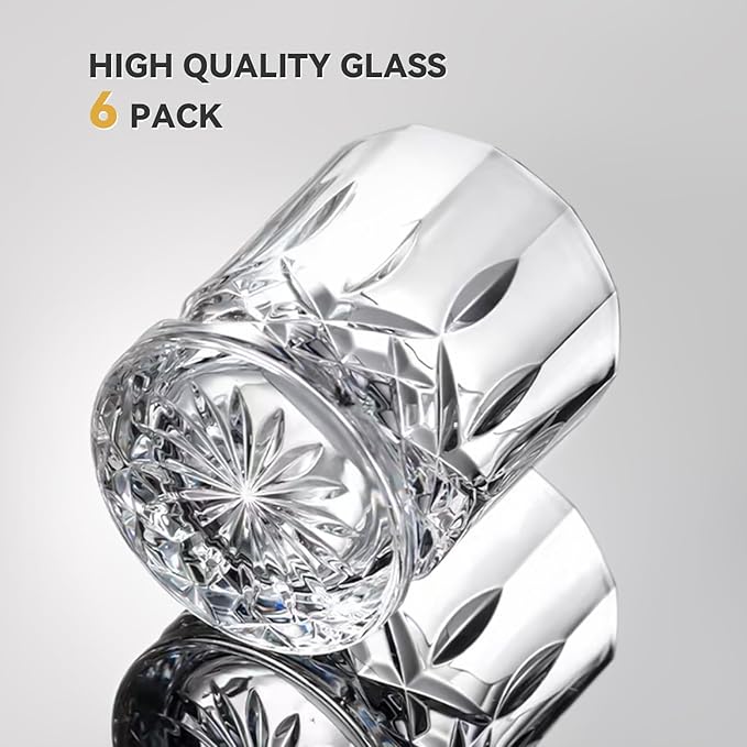 Whiskey Glasses Set of 6, 11 oz Old Fashioned Rocks Glasses | Dishwasher-safe - Image 2