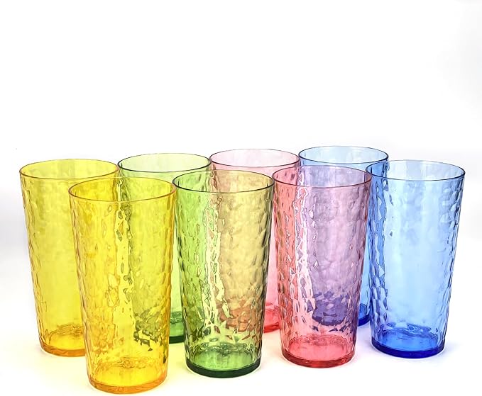 Yalin 24-Ounce Plastic Tumbler Acrylic Drinking Glasses, Reusable Plastic Cups by Yalin