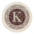 Thirstystone Monogram Round Natural Sandstone Coaster 4 Pack | 4" Diameter by Thirstystone