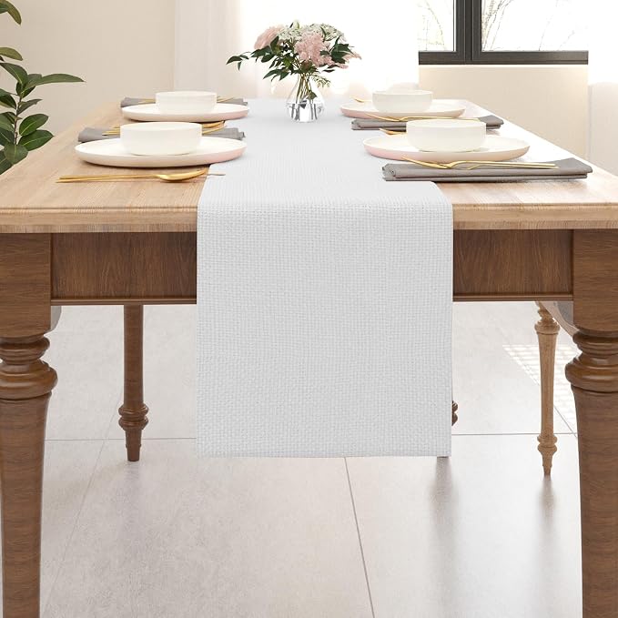 Dinning Table Runner Cloth 12 x 48 Inches Farmhouse Kitchen Coffee Burlap Table by NATUS+WEAVER