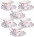 fanquare Pink Rose Tea Cup and Saucer Set by fanquare