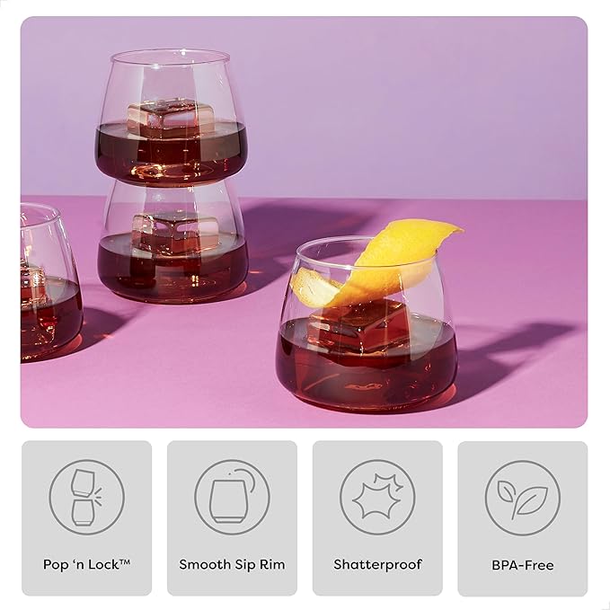 TOSSWARE POP 12oz Rocks SET OF 48, Recyclable, Unbreakable & Crystal Clear - Image 3
