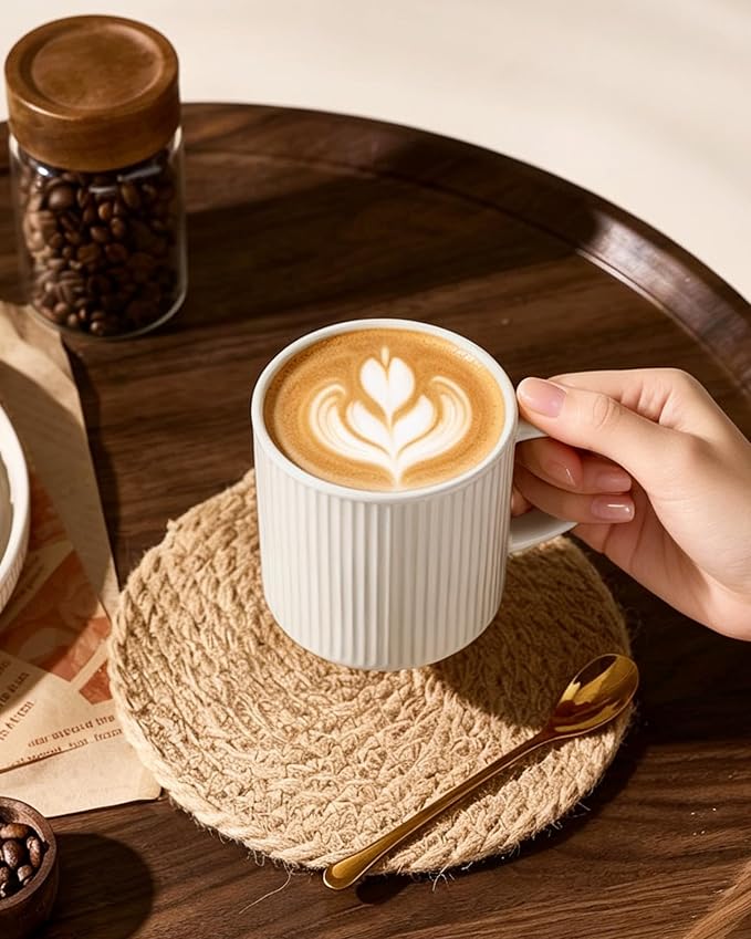 famiware Coffee Mug Set for 4, Star 12 oz Catering Mugs Cup Set - Image 2