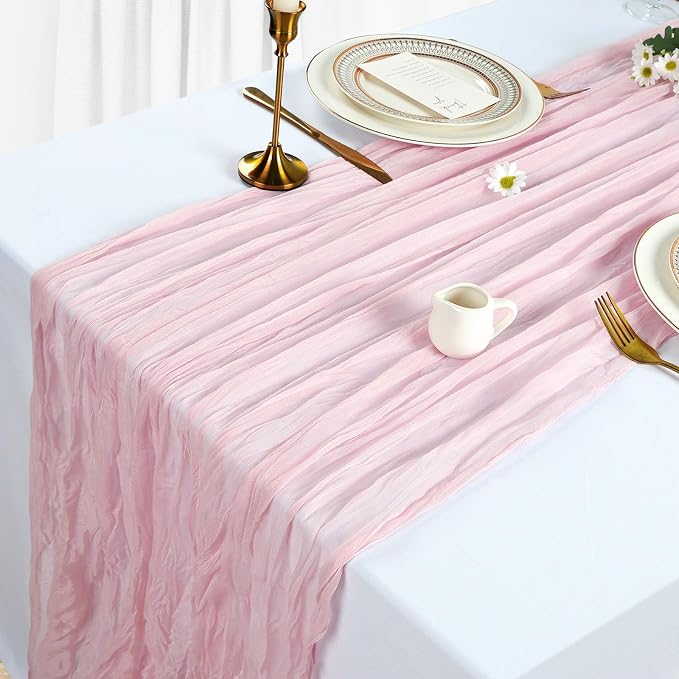 6 Pack Pink Table Runner Cheesecloth 10Ft Gauze Cheese Cloth Table Runner - Image 4