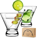 Gencywe 2 Pack Martini Glasses, 8 Ounce Crystal Cocktail Glasses, Martini by Gencywe