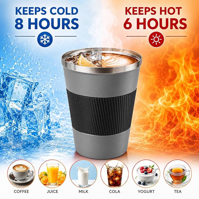 Coffee Mug with Leak Proof Lid, Travel Mug Stainless Steel Tumbler, Double Wall - Image 2