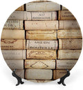 Ceramic Display Plate, Winery Ceramic Hanging Decorative Plate, Different Wine Corks Arranged in Line Collections, 6 Inch, Living Room Kitchen Decoration Household, Ivory Pale Brown