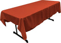LA Linen Polyester Poplin Washable Rectangular Tablecloth, Stain and Wrinkle Resistant Table Cover 60x84, Fabric Table Cloth for Dinning, Kitchen, Party, Holiday 60 by 84-Inch, Rust