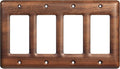 Four Light Switch Cover Plate Solid North American Walnut 4-Gang Decorative Wall Plate for Stylish and Modern Interiors