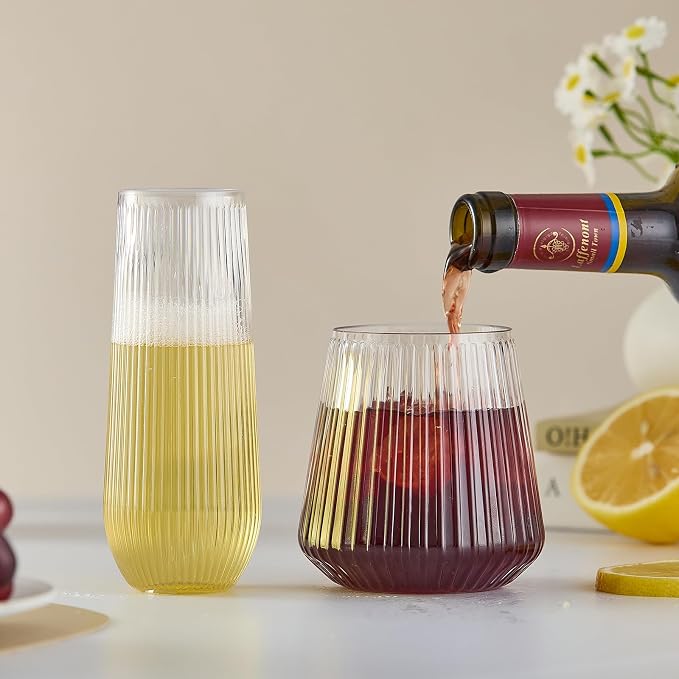 56 Pack Plastic Wine Glasses Champagne Flutes, Plastic Champagne Flutes - Image 8