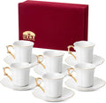 BTaT- Porcelain Espresso Cups Set, 3 oz, 6 Set, Small Coffee Mugs by BrewToATea