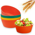 Old Tjikko Wheat Straw Bowls, Set of 6 Large Unbreakable Bowls, 100% BPA-Free Wheat Straw Fiber Snack Bowl, Stackable Large Bowl for Christmas Parties, Microwave Sup