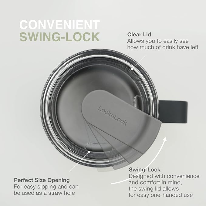 LocknLock Metro Mug, Premium 18/8 Stainless Steel Metal, Double Wall Insulated - Image 3