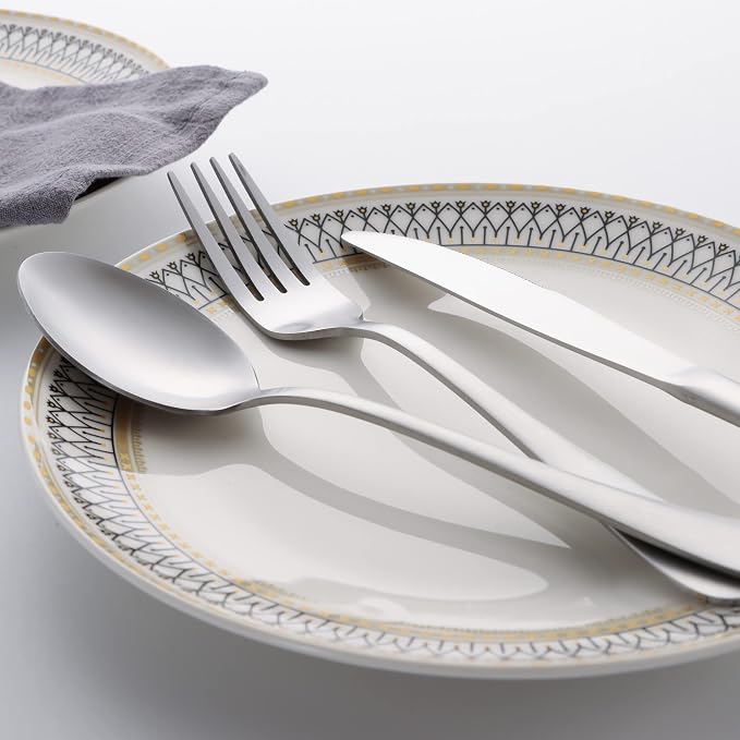 40 Piece Silverware Set, LIANYU Flatware Cutlery Set - Image 5