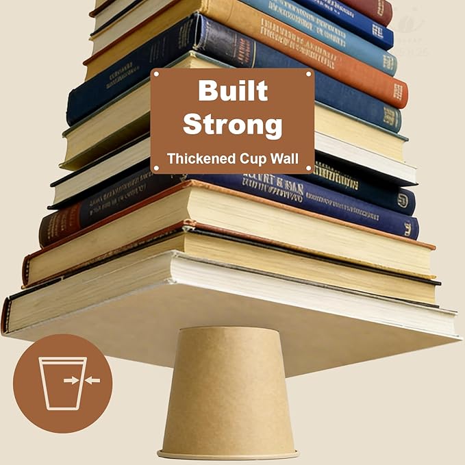 5 oz 600 Pack Disposable Coffee Cups, Bulk Brown Disposable Paper Cups, Coffee Cups for Hot Tea, Chocolate and Cold Drinks
