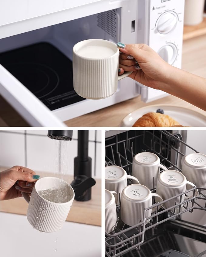 famiware Coffee Mug Set for 8, Star 12 oz Catering Mugs Cup Set - Image 7