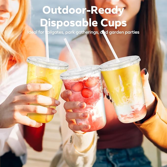 25 Pack 16 oz Clear Plastic Cups - Image 6