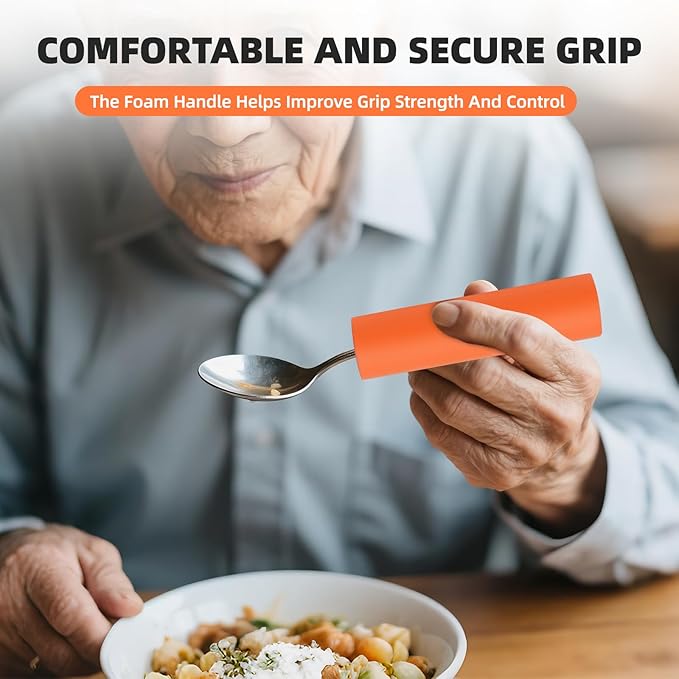 Foam Grip Tubing, Foam Tubes Grip Aid for Utensils, Adaptive Utensil Cutlery Padding Grip Handle for Disabled, Elderly, Arthritic and Handicapped (Straight Shaped)