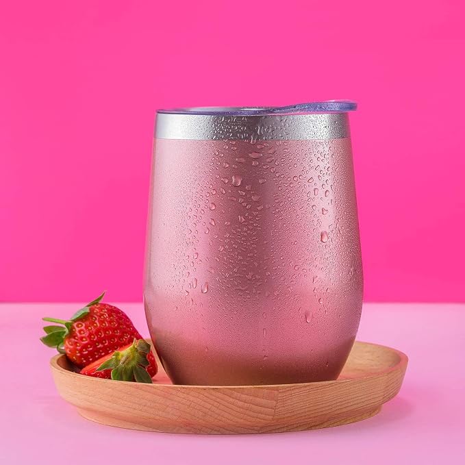 CHILLOUT LIFE 12 oz Stainless Steel Wine Tumblers 2 Pack - Image 4