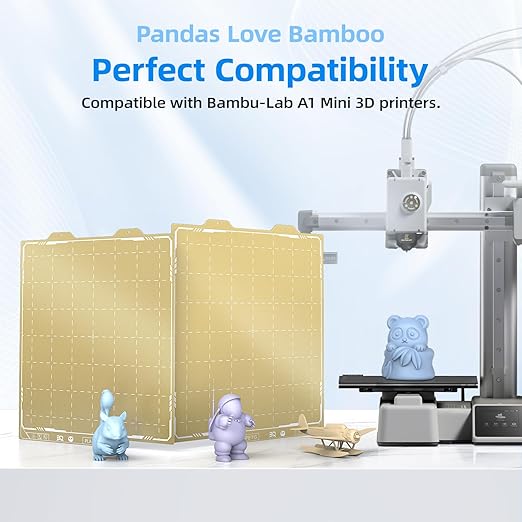 BIQU PyroGrip Double Side Textured PEI Build Plate for Bambu-Lab A1 Mini 3D Printer 184x184mm Panda Build Plate Flexible Sheet Print Bed Removable Surface Platform