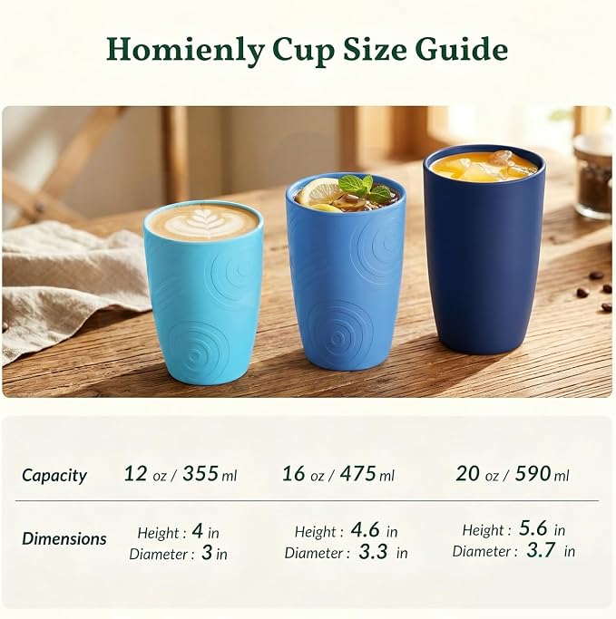 Homienly Wheat Straw Cups 16oz, Unbreakable Cups-6 PCS Freezer and Dishwasher - Image 9