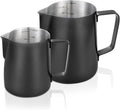 2 Pack Matte Black Milk Frothing Pitcher, 12oz/350ml & 20oz/600ml Espresso by Unknown