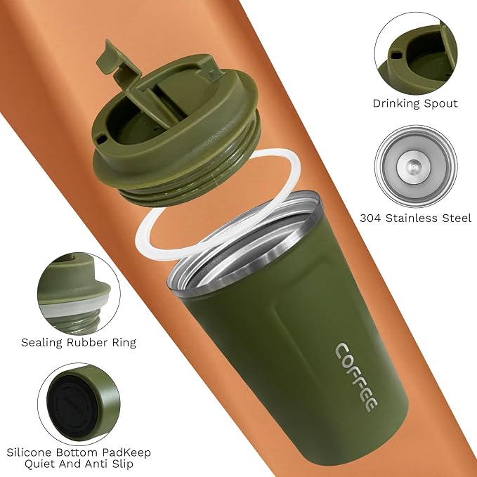 SPLMIFA Travel Coffee Mugs Leak-Proof, Reusable Coffee Cups - Image 3